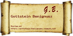 Gottstein Benignusz névjegykártya